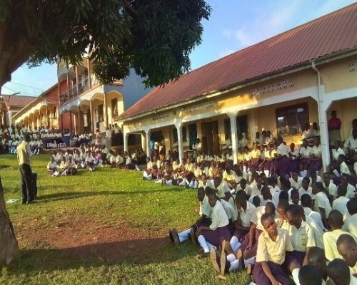 PHIC staff conducting IEC session on 10th April 2024 At Nkoowe High school